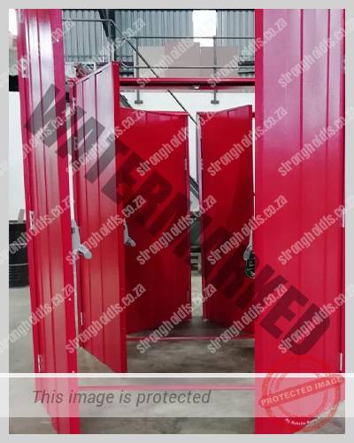 Red Powder coated Transformer Doors 1